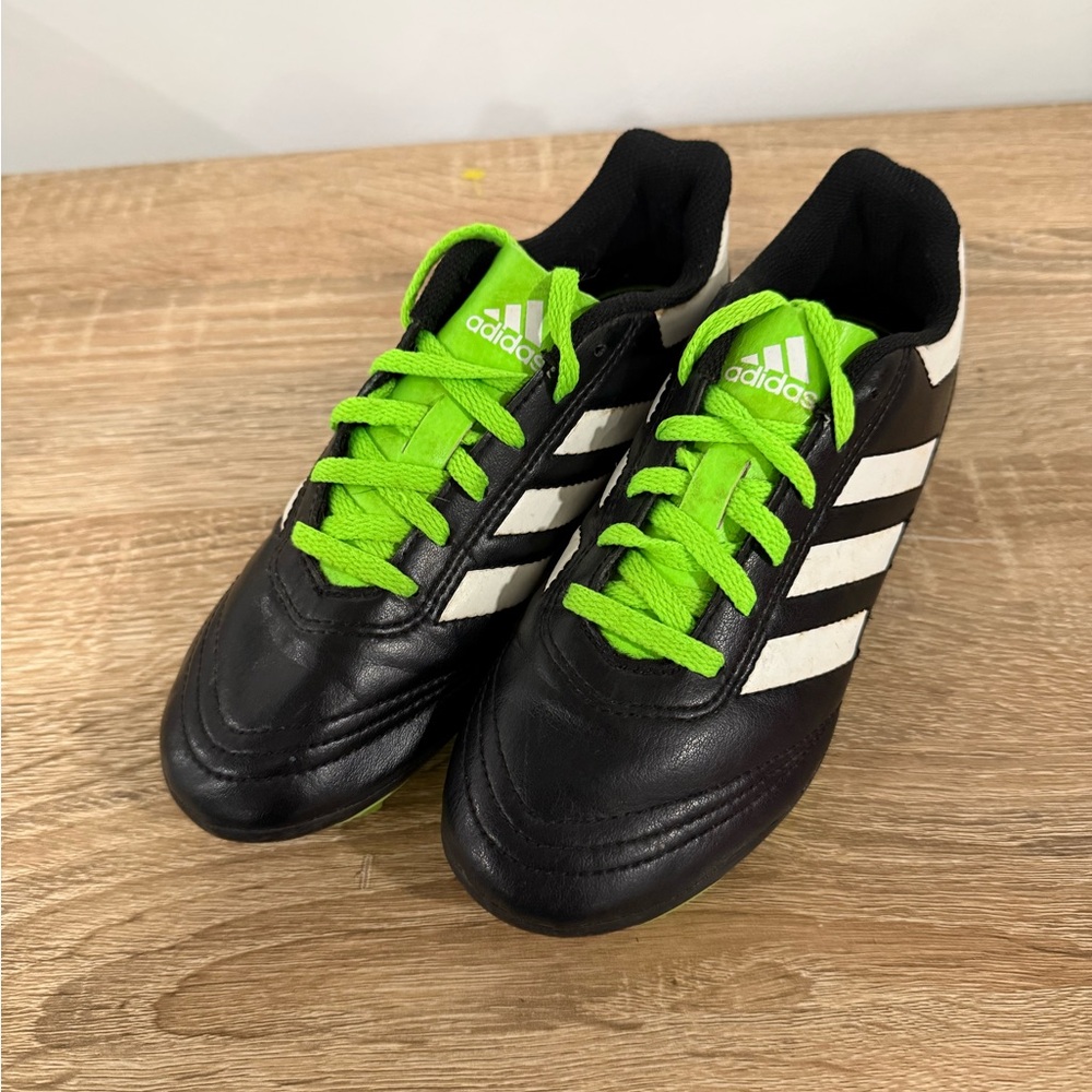 adidas Black with Neon Green Youth Soccer Cleats - Picture 7 of 10